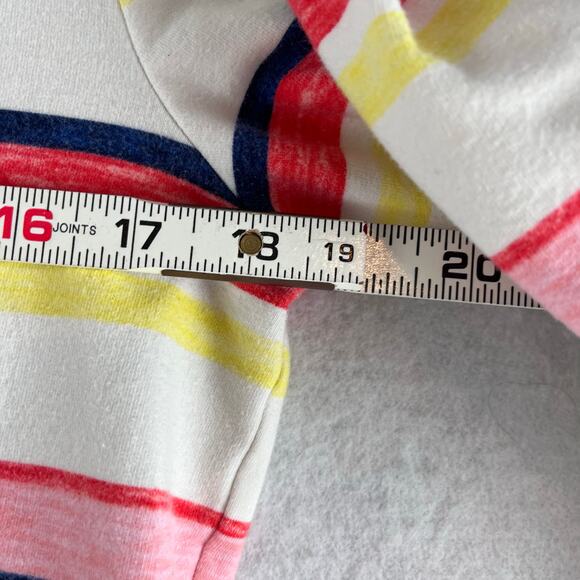 T By Talbots Med Pet Multicolor Striped Pullover 1/2 Zip 3/4 Sleeve Stretch Golf - Picture 12 of 13